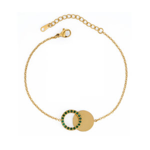 Justop Fashion Jewelry | Elegant Gold Circle Charm Bracelet with Cubic Zircon Sparkle Elegant Gold Circle Charm Bracelet with Cubic Zircon Sparkle