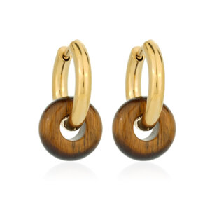 Minimalist Natural Stone Donut Hoop Earrings Collection