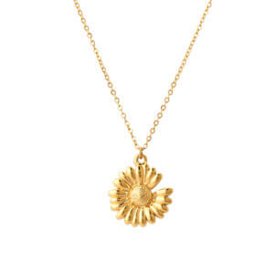 Elegant 18K Gold Plated Stainless Steel Flower Necklace Collection