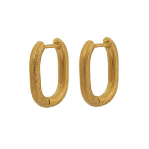 Minimalist Brushed 18K Gold Geometric Hoop Earring Collection