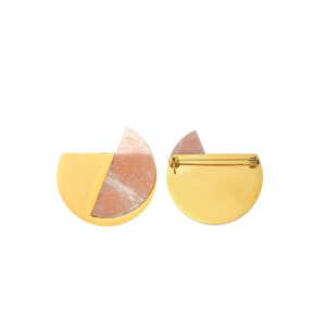 Contemporary Geometric and Organic Shape Gold Brooch Collection