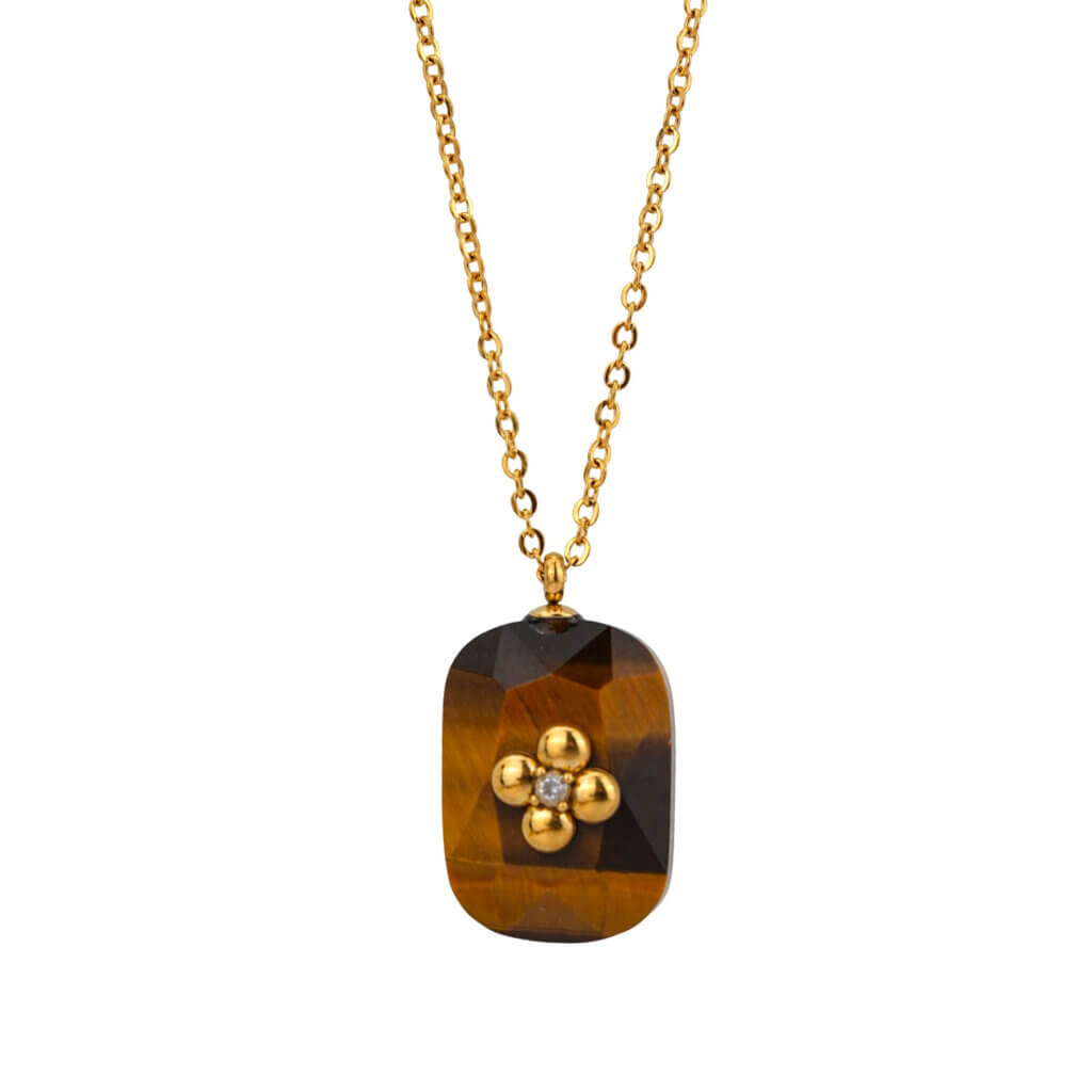 Justop Fashion Jewelry | Vintage Tiger Eye Pendant Necklace Collection in 18K Gold Vintage Tiger Eye Pendant Necklace Collection in 18K Gold