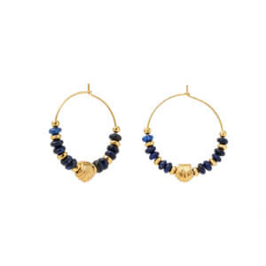 Dainty Natural Stone Hoop Earrings with Custom Charm Designs