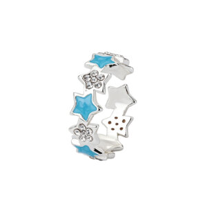 Trendy Stainless Steel Star Ring with Colorful Enamel Design