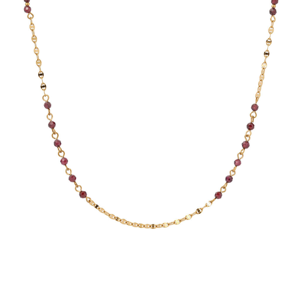 18k Gold Plated Stainless Steel Mini Stone Bead Necklace