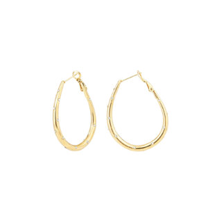Elegant 18K Gold Hoop Earrings with Rhinestone Accents