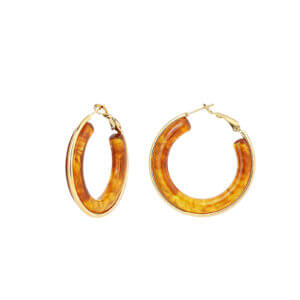 Geometric Lucite Hoop Earrings With Interchangeable Inner Layer