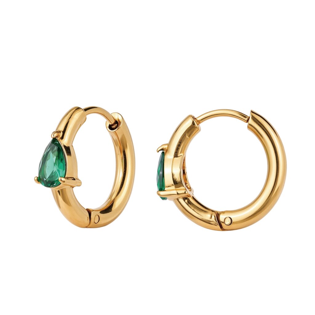 cubic zirconia hoop earrings
